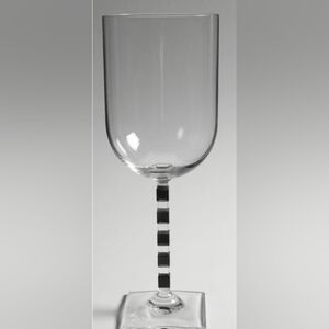 Water Goblet Viewpoint Black by MIKASA - Set of 4 Fine Crystal Preowned